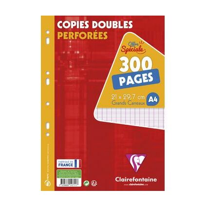 Clairefontaine Copies doubles perfores, A4, sys