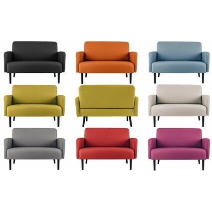 PAPERFLOW 2-Sitzer Sofa LISBOA, Kunstlederbezug, rot