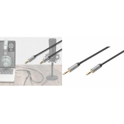 DIGITUS Audio Anschlusskabel, 3,5 mm Klinke, 1 m, schwarz