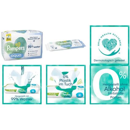 Pampers Harmonie Feuchttcher aqua, 3er Pack