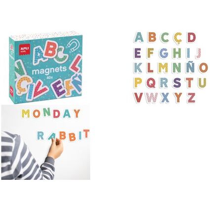 APLI kids Jeu de magnets "ABC lettres", 40 magnets