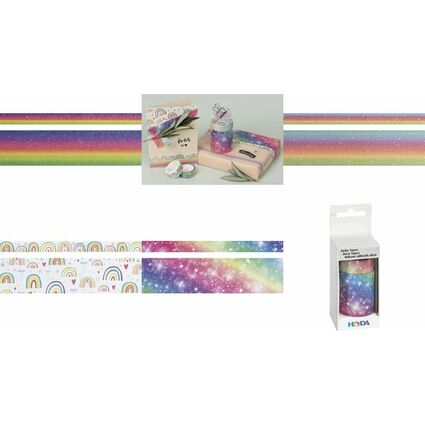 HEYDA Deko-Klebeband "Rainbow Pastell Glitter"