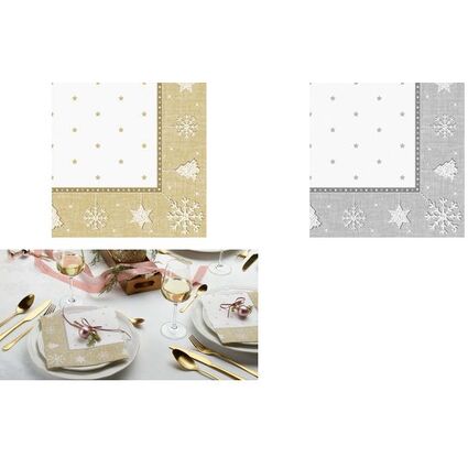 <small>PAPSTAR Weihnachts-Motivservietten "X-Mas" silber (88325)</small>