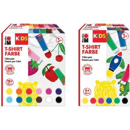 Marabu KiDS T-Shirt Farbe, 36 ml, Tube, 6er Set