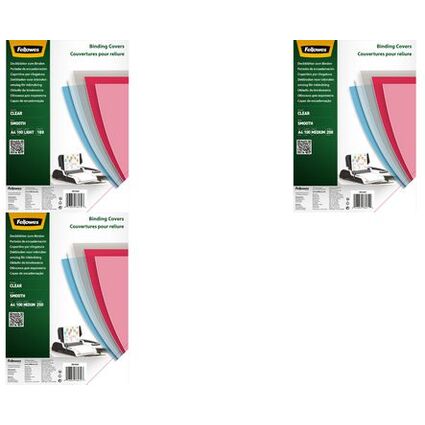 Fellowes Deckblatt, DIN A4, PET, transparent, 0,20 mm