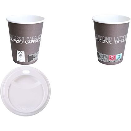 HYGOSTAR Hartpapier-Kaffeebecher To Go, 0,3 l, braun/wei