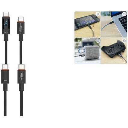 ANSMANN Daten- & Ladekabel, USB-C - USB-C, 0,6 m