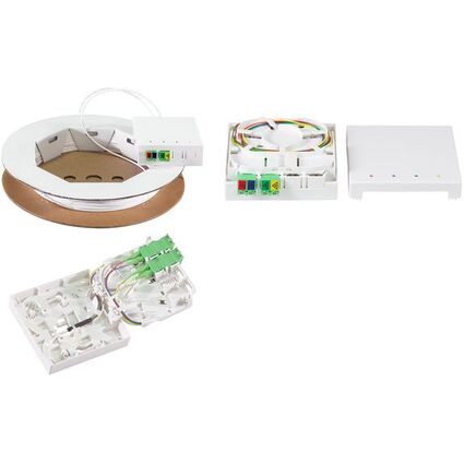 LogiLink FTTH Spleibox, 2x LCD/APC, 50 m Verlegekabel, wei