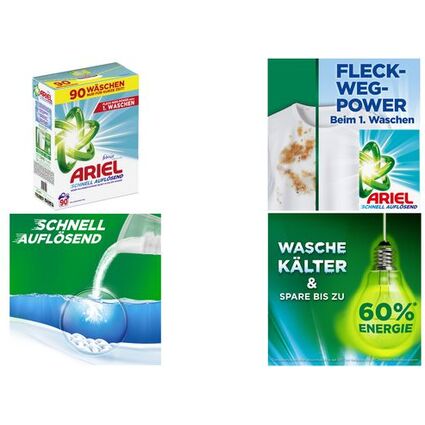 ARIEL Waschpulver febreze Frische, 4,95 kg - 90 WL