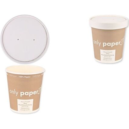 NATURE Star Deckel fr Suppenbecher Only Paper, 97 mm, wei