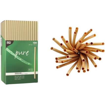 PAPSTAR Schilf-Trinkhalme "pure", 150 mm, natur