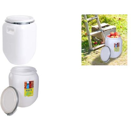EDA Aufbewahrungs-Fass, 25 Liter, Kunststoff, wei