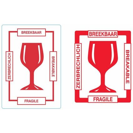 rillprint Hinweisetiketten "BREAKABLE"