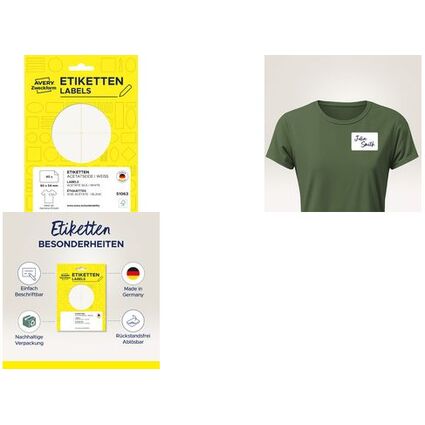 AVERY Zweckform Namens-Etiketten, 76 x 19 mm, ablsbar, wei