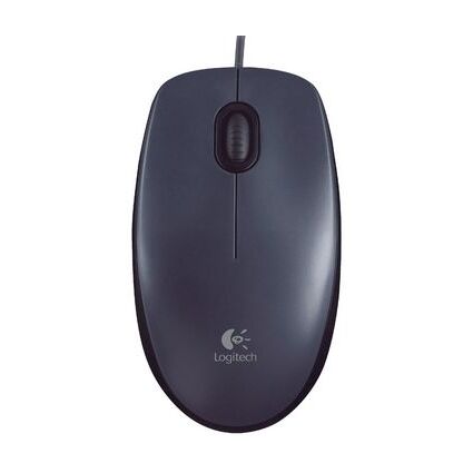 Logitech Optische Maus M90, kabelgebunden, schwarz / grau