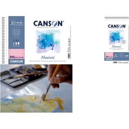 CANSON Aquarellblock "Montval", 135 x 210 mm, 300 g/qm