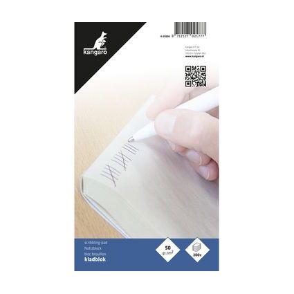 kangaro Notizblock, 67,5 x 110 mm, blanko, 100 Blatt