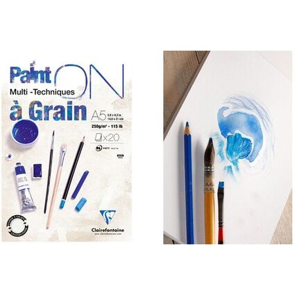 Clairefontaine Zeichenpapierblock PAINT'ON  Grain, DIN A3