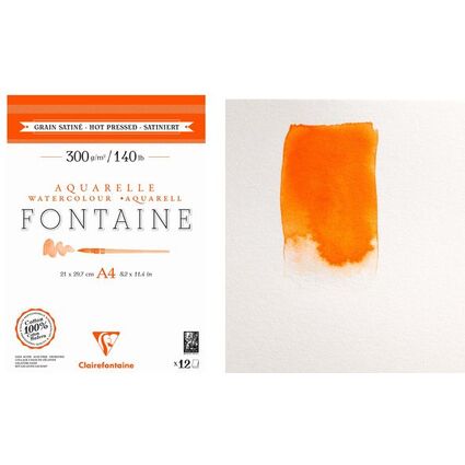 Clairefontaine Aquarellblock FONTAINE, satiniert, DIN A3