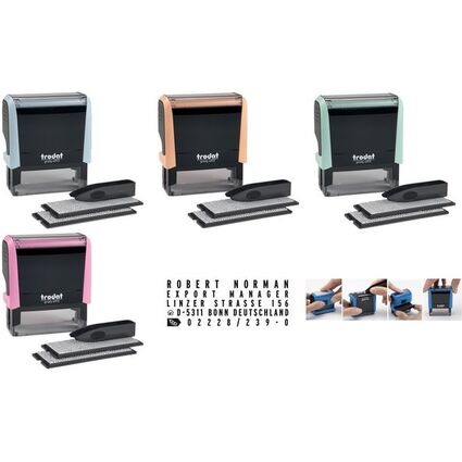 trodat Textstempel-Set Printy 4913 Typomatic, pastell-rosa