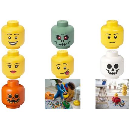 LEGO Aufbewahrungskopf STORAGE HEAD GREEN SKELETON, L, grn
