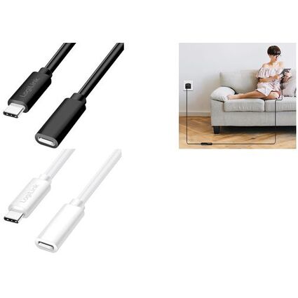 LogiLink USB 2.0 Verlngerungskabel, wei, 3,0 m