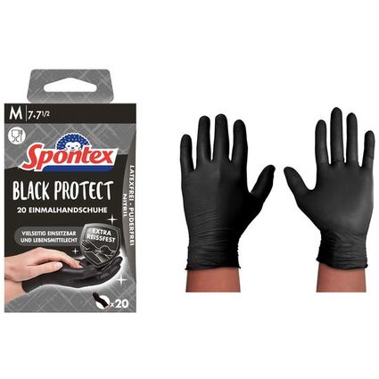 Spontex Nitril-Handschuh Black Protect, Gre L, schwarz