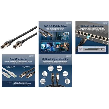 DIGITUS Patchkabel, Kat. 8.1, S/FTP, 2,0 m, schwarz