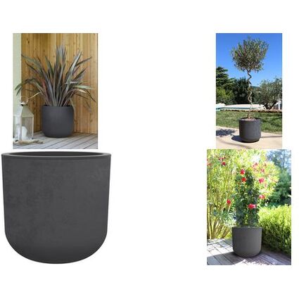 EDA Pflanzgef BASALT UP, rund, 385 mm, anthrazit