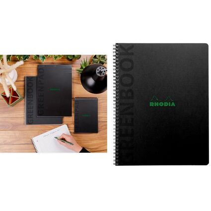 RHODIA Collegeblock GREENBOOK, DIN A5+, liniert, schwarz