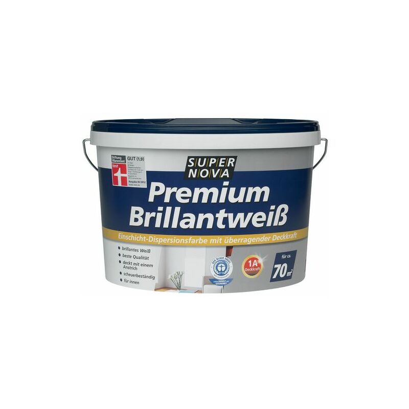 Wandfarbe Weiß Günstig SUPER NOVA Wandfarbe "Premium Brillantweiß", weiß, 2,5 Liter