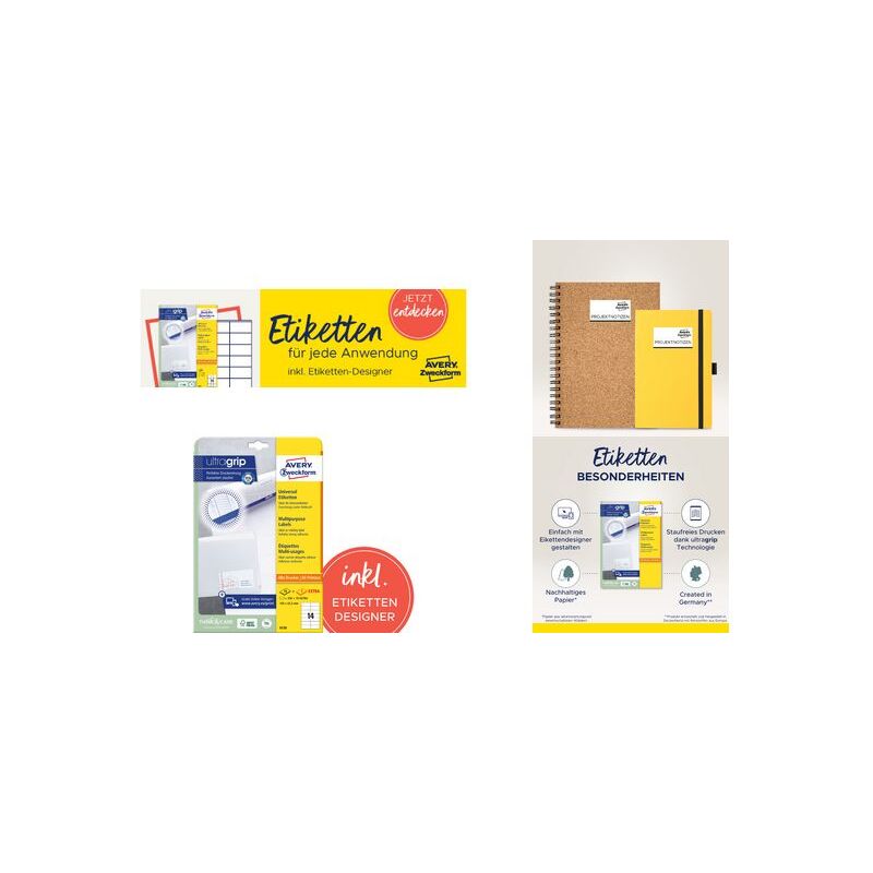 Zweckform 6120  Universal-Etiketten 105 x 148 mm weiß permanent haftend 