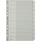 LEITZ Mylarkarton-Register, Zahlen, A4, 1-10, 10-teilig,grau