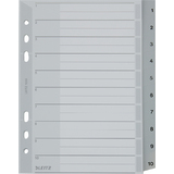 LEITZ Kunststoff-Register, Zahlen, A5, 1-10, PP, grau