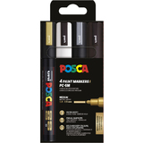 POSCA pigmentmarker PC5M, 4er Etui, farbig sortiert