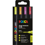 POSCA pigmentmarker PC5M, 4er Etui, neonfarben