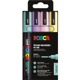 POSCA pigmentmarker PC5M, softe Farben, 4er Etui