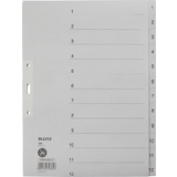 LEITZ Tauenpapier-Register, Zahlen, a4 berbreite, 1-12,grau