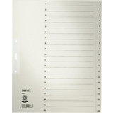 LEITZ Tauenpapier-Register, Zahlen, a4 berbreite, 1-20,grau