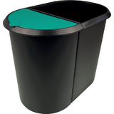 helit papierkorb "the double", oval, PE, schwarz/grn