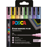 POSCA pigmentmarker PC3M, 8er Etui, Pastell