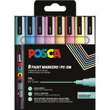 POSCA pigmentmarker PC3M, softe Farben, 8er Etui