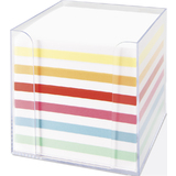 folia Zettelbox, Kunststoff, glasklar, Fllung: wei/farbig