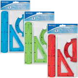 WESTCOTT Geometrie-Set, 3-teilig, inkl. flexibles Lineal
