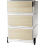 PAPERFLOW rollcontainer easyBox, 4 Schbe, wei / buche