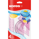Kores geometrie-set GEO15, 4-teilig, farbig sortiert