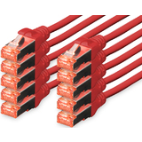 DIGITUS patchkabel Kat. 6, S/FTP, 0,25 m, rot, Set