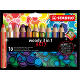 STABILO multitalentstift woody 3 in 1, 10er kartonetui ARTY