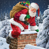 PAPSTAR weihnachts-motivservietten "Down the Chimney"