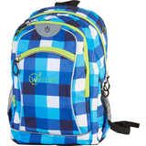 WHEEL bee Freizeit-Rucksack night Vision, blau/wei kariert